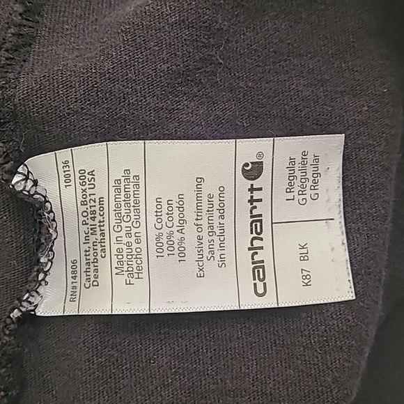 Carhartt Classic Black Distressed Worn Original Fit Tee Tshirt Mens Size Large - Picture 13 of 13